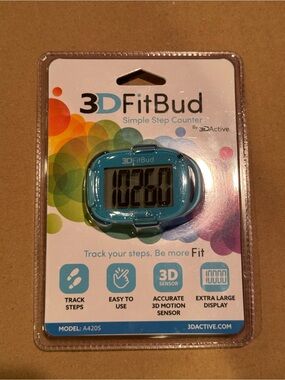 Active USA 3DFitBud Simple Step Counter - Blue